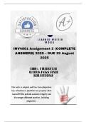 INV4801 Assignment 2 &lpar;COMPLETE ANSWERS&rpar; 2025 &ndash; DUE 29 August 2025&semi; &semi;100&percnt; trusted &comma;comprehensive and complete reliable solution with clear explanation