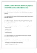 Pearson Edexcel Business Theme 1&period;1 &lpar;Paper 1&rpar; Exam with accurate detailed solutions