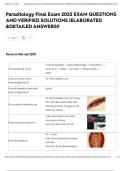 Parasitology Final Exam 2025 EXAM QUESTIONS AND VERIFIED SOLUTIONS &vert;ELABORATED &DETAILED ANSWERS&excl;&excl;