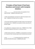 Principles of Real Estate II Final Exam Questions and Answers with Complete Solutions&period;