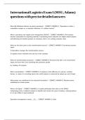 International Logistics Exam 1 &lpar;MSU&comma; Adams&rpar; questions with precise detailed answers