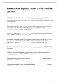 international logistics exam 1 with verified answers