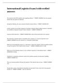 International Logistics Exam 2 with verified answers&period;