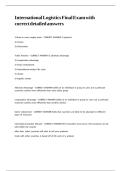 International Logistics Final Exam with correct detailed answers&period;