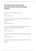 Bio 251 Exam 3 Study Guide questions well answered already passed