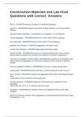 Construction Materials Final Exam Questions with Verified Answers
