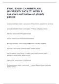 FINAL EXAM- CHAMBERLAIN UNIVERSITY BIOS 251 WEEK 8 questions well answered already passed