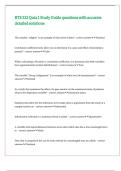 BTS 322 Quiz 1 Study Guide questions with accurate detailed solutions