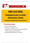 BSN HESI 315 Pharmacology Exam V2 &ndash; 2025 Actual Questions with Revised Answers&comma; 100&percnt; Verified - Nightingale College