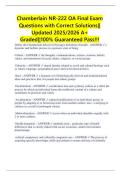 Chamberlain NR-222 OA Final Exam Questions with Correct Solutions&vert;&vert; Updated 2025&sol;2026 A&plus; Graded&vert;&vert;100&percnt; Guaranteed Pass&excl;&excl;&excl;