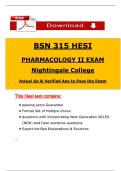 BSN HESI 315 Pharmacology Exam V2 &ndash; 2025 Actual Questions with Revised Answers&comma; 100&percnt; Verified - Nightingale College