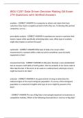 WGU C207 Data Driven Decision Making OA Exam 274 Questions with Verified Answers&comma;100&percnt;CORRECT