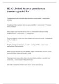 NCIC Limited Access questions n answers graded A&plus;