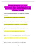 Disaster Planning in a Small  Community Case Study Questions and Answers &vert; Latest Version &vert; 2025&sol;2026 &vert;  Correct & Verified