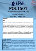 POL1501 Assignment 2 &lpar;ANSWERS&rpar; Semester 1 2026 - DISTINCTION GUARANTEED