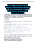 HESI - Fundamentals Practice Questions OA Final Exam Questions with Correct Solutions&vert;&vert; Updated 2025&sol;2026 A&plus; Graded&vert;&vert;100&percnt; Guaranteed Pass&excl;&excl;&excl;
