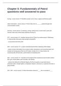 Chapter 5&colon; Fundamentals of Patrol questions well answered to pass