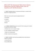 WGU C207 Pre Assessment Multi Choice Version Data-Driven Decision Making PVPC Exam 67 Questions with Verified Answers&comma;100&percnt;CORRECT