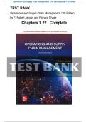 Test Bank For Operations and Supply Chain Management&comma; 17th Edition by F&period; Robert Jacobs All Chapters 1 - 22 LATEST