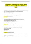 Ambulatory Certification Prep &ndash; Nursing World Sample Test Questions and Answers 2024&sol;2025 &lpar;A&plus; Verified&rpar;