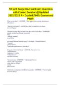 NR 220 Range OA Final Exam Questions with Correct Solutions&vert;&vert; Updated 2025&sol;2026 A&plus; Graded&vert;&vert;100&percnt; Guaranteed Pass&excl;&excl;&excl;