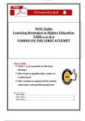 WGU D389 &ndash; Learning Strategies in Higher Education &ndash; Tasks 1&comma; 2 & 3 &lpar;2025&rpar; Complete Assessment Submissions