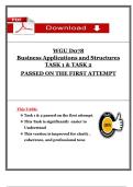WGU D078 &ndash; Business Applications and Structures &ndash; Task 1 & Task 2 &lpar;2025&rpar; Complete Assessment Submissions &ndash; Passed on First Attempt