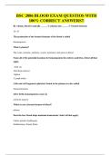 BSC 2086 BLOOD EXAM QUESTIOS WITH 100&percnt; CORRECT ANSWERS