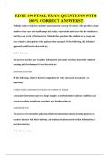 EDTE 190 FINAL EXAM QUESTIONS WITH 100&percnt; CORRECT ANSWERS