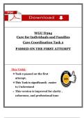 Care for Individuals and Families &ndash; D394 &ndash; Task 1 & Task 2 &ndash; Final Exam Questions and Correct Answers &ndash; Complete Bundle &ndash; Western Governors University