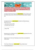 ALABAMA REAL ESTATE LICENSE Exam Comprehensive Q&A for Guaranteed Pass A&plus; Latest Versions 2025