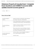Oklahoma Property & Casualty Exam  Complete Exam Questions and CORRECT Answers&vert; &lpar;2025 update&rpar; Assured success&vert; grade A&plus;