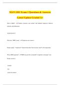MAN 3301 Exam 1 Questions & Answers Latest Update Graded A&plus;