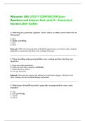 Wisconsin &lpar;WI&rpar; UTILITY CONTRACTOR Exam Questions and Answers Best rated A&plus; Guaranteed Success Latest Update