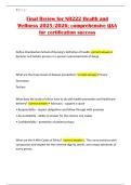 Final Review for NR222 Health and Wellness 2025&sol;2026&semi; comprehensive Q&A for certification success