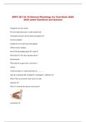 APHY 201 Ch 10 Sensory Physiology Ivy Tech Exam 2025 2026 Latest Questions and Answers 