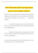 MAN 3301 Study Guide Exam Questions & Answers Latest Update Graded A&plus;