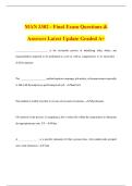 MAN 3301 Study Guide Exam Questions & Answers Latest Update Graded A&plus;