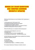 SERIES 201 EXAM QUESTIONS AND VERIFIED ANSWERS RECENTLY UPDATED