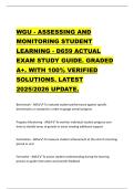 WGU - ASSESSING AND  MONITORING STUDENT  LEARNING - D659 ACTUAL  EXAM STUDY GUIDE&period; GRADED  A&plus;&period; WITH 100&percnt; VERIFIED  SOLUTIONS&period; LATEST  2025&sol;2026 UPDATE&period; 