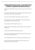 RASMUSSEN PATHO EXAM 1 QUESTIONS WITH CORRECT ANSWERS 2025&sol;2026 RATED A&plus;