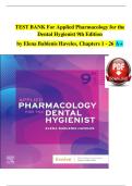 TEST BANK For Applied Pharmacology for the Dental Hygienist 9th Edition by Elena Bablenis Haveles&comma; Chapters 1 - 26 A&plus;