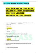 2023 3P NISHA ACTUAL EXAM  2023 3P NISHA ACTUAL EXAM&period;  GRADED A&plus;&period; WITH QUESTIONS  AND 100&percnt; VERIFIED  ANSWERS&period; LATEST UPDATE