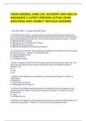 TEXAS GENERAL LINES LIFE&comma; ACCIDENT AND HEALTH INSURANCE 2 LATEST VERSIONS ACTUAL EXAM  QUESTIONS AND CORRECT DETAILED ANSWERS  