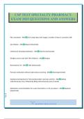 CSP TEST SPECIALTY PHARMACY EXAM 2025 QUESTIONS AND ANSWERS