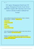 CIC Agency Management Final Exam &sol;CIC  Agency Management Practice Exam Newest  2025&sol;2026 Complete 400&plus; Questions And Correct  Answers &vert;Already Graded A&plus;&vert;&vert;Brand New  Version&excl;