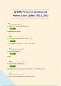 NJ DMV Permit Test Questions and Answers &lpar;Latest Update 2025 &vert; 2026&rpar;    