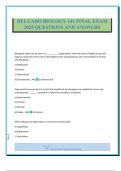 DELGADO BIOLOGY 141 FINAL EXAM 2025 QUESTIONS AND ANSWERS