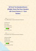 NJ Permit Test Questions&sol;Answers &lpar;Multiple Choice&rpar; Real Exam Questions with Correct Answers&comma; A &plus; Score Solutions&period;      