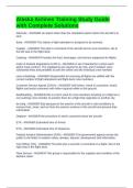 Alaska Airlines Training Study Guide with Complete Solutions